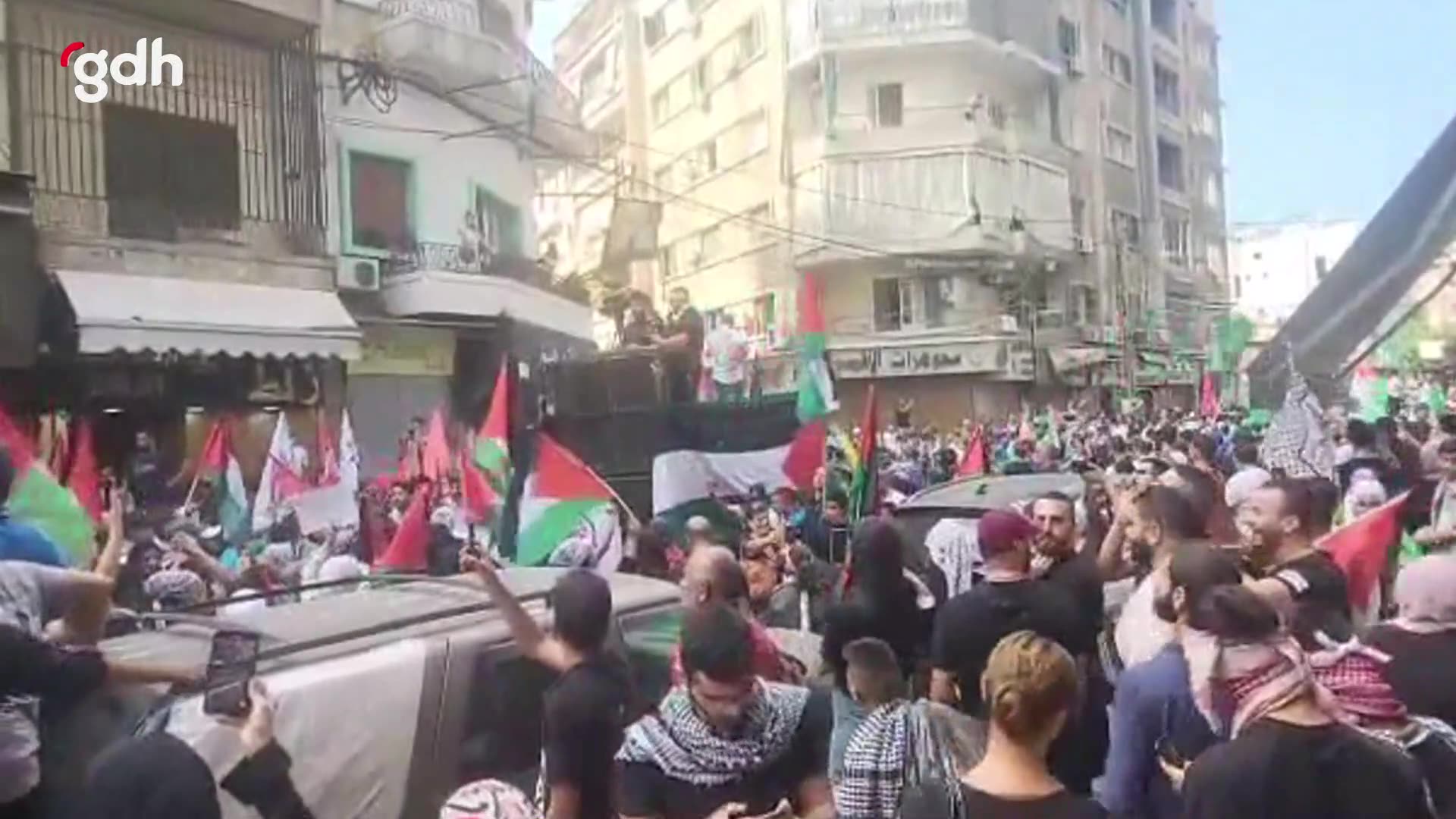 Beyrut'ta Filistin'e destek gösterileri yapıldı