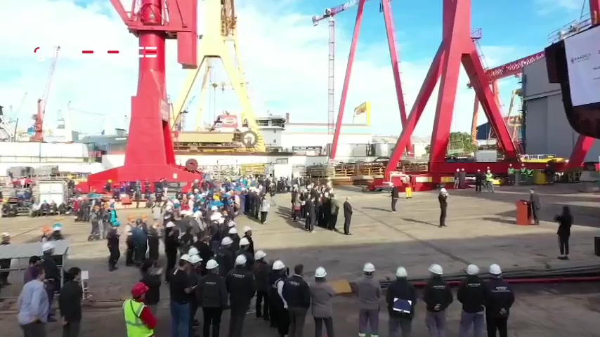 TCG İZMİR (F-516) Firkateyni Kızak Töreni Görüntüleri
