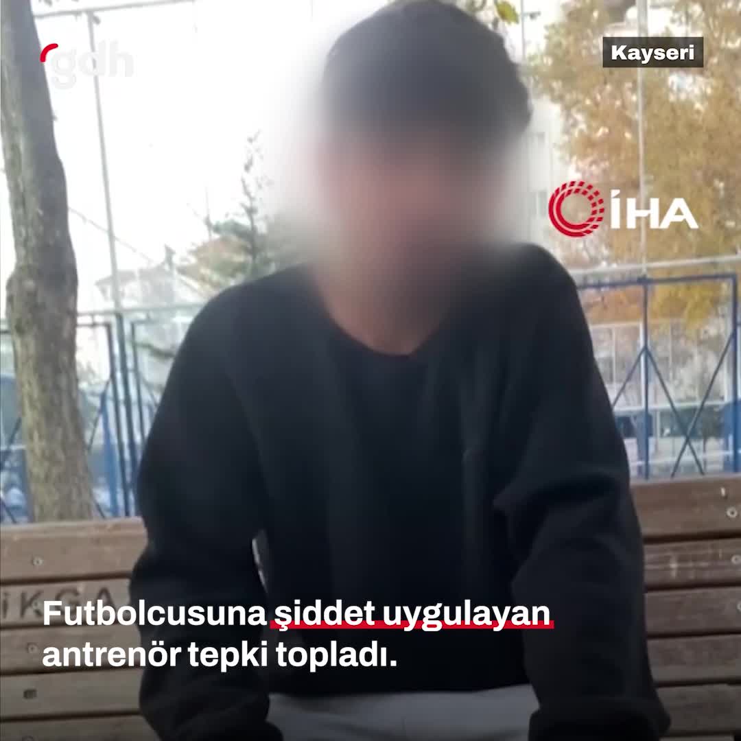 Kayseri'de antrenörün futbolcusuna darp anları tepki topladı