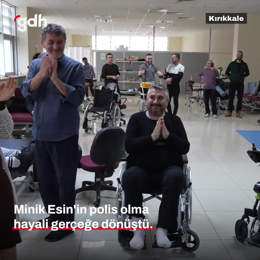 Kırıkkale'de engelli minik Esin'in polis olma hayali gerçek oldu