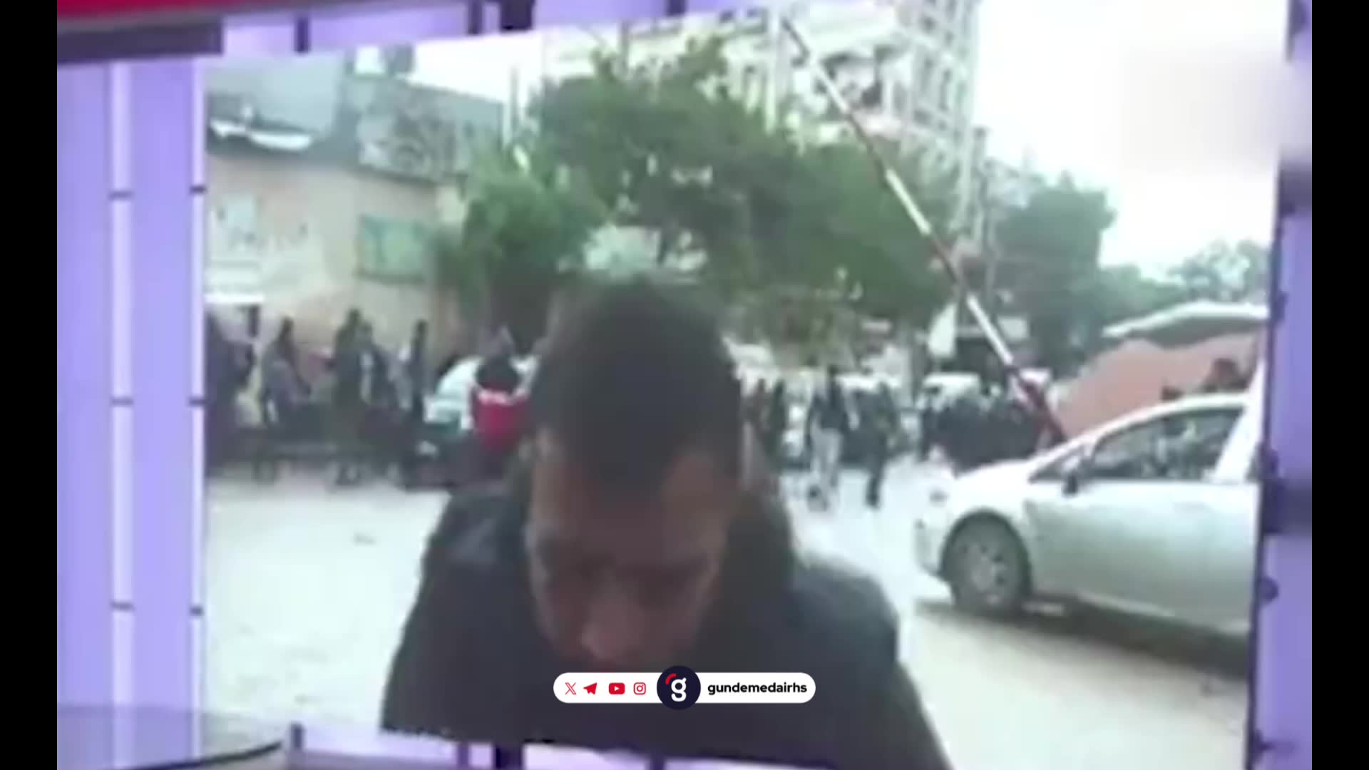 Filistin TV muhabiri Amr Dahoudi canlı yayında bayıldı
