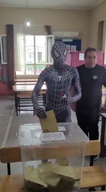 Adana'da 'örümcek adam' kostümüyle oy kullanma olayı