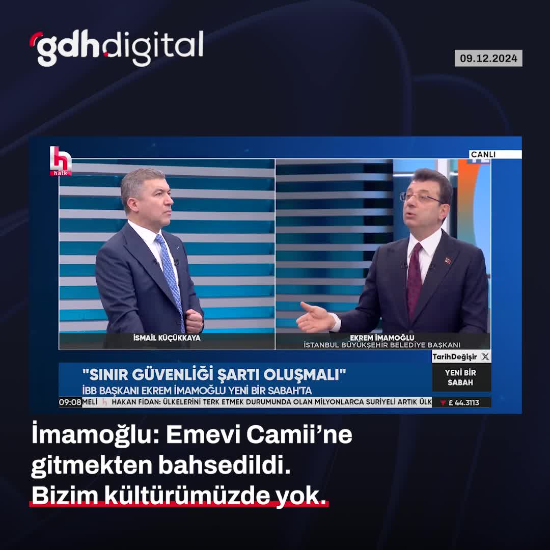 İmamoğlu: Emevi Camii'ne gitmek bizim kültürümüzde yok