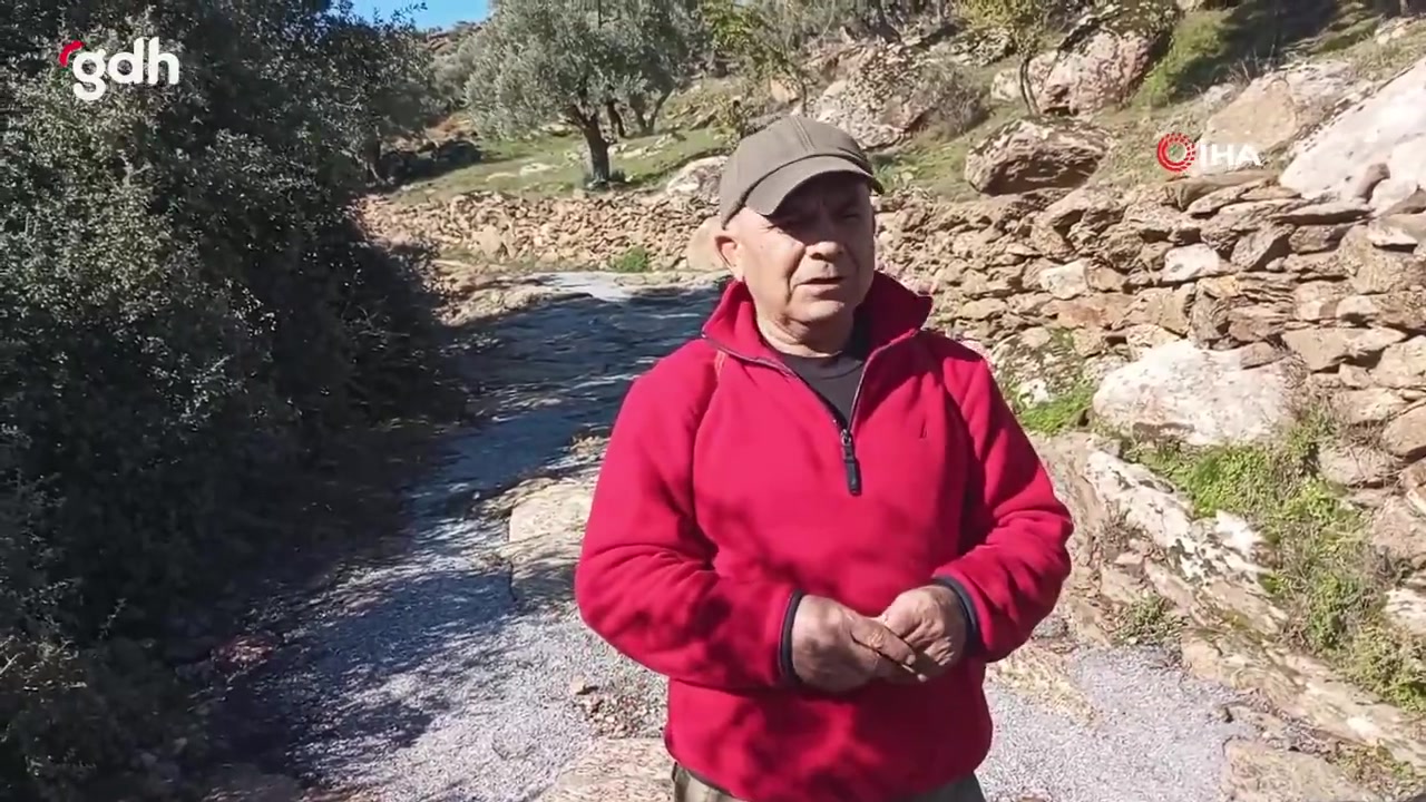 Beşparmak Dağları'ndaki 2500 yıllık antik yol betona dönüştürüldü