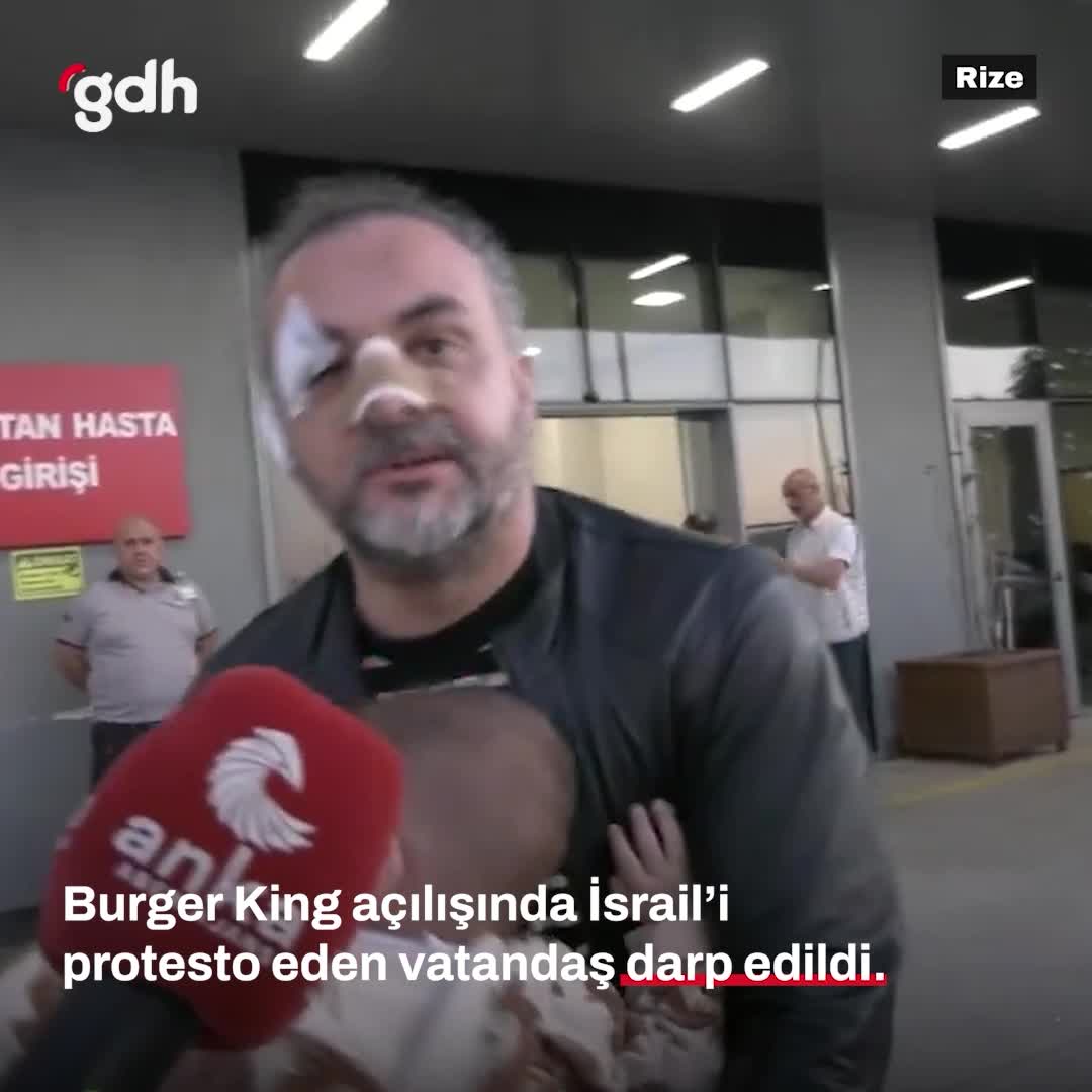 Rize'deki Burger King açılışında İsrail protestosu: Darp olayı