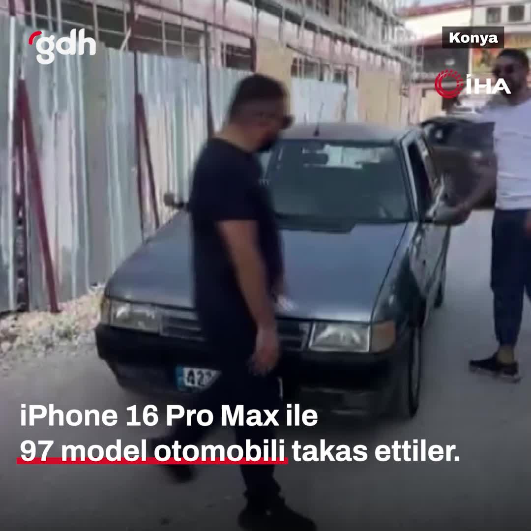Konya'da hayali iPhone 16 Pro Max ile Fiat Uno takası yapıldı