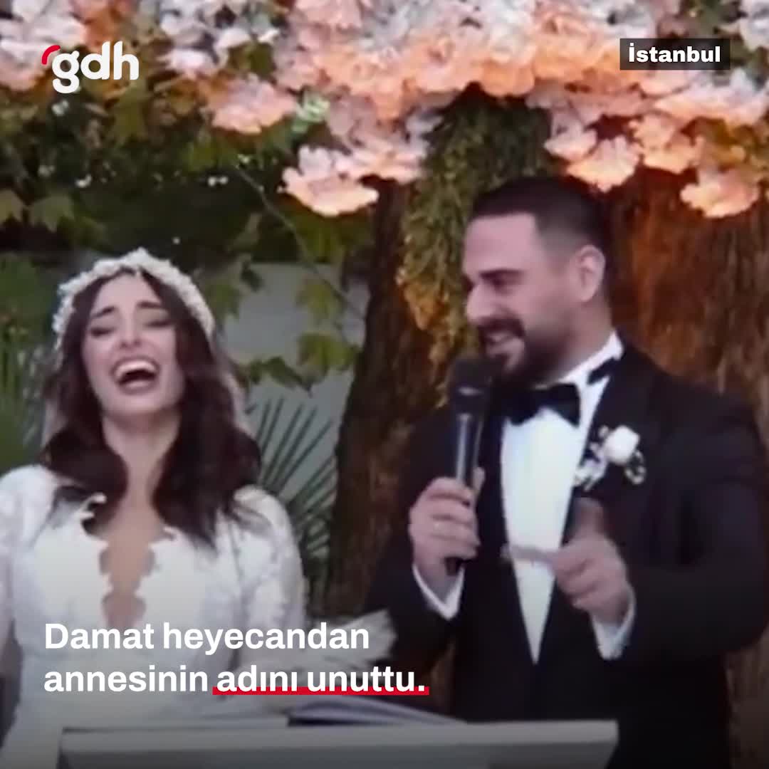 Düğünde damat heyecandan annesinin adını unuttu!