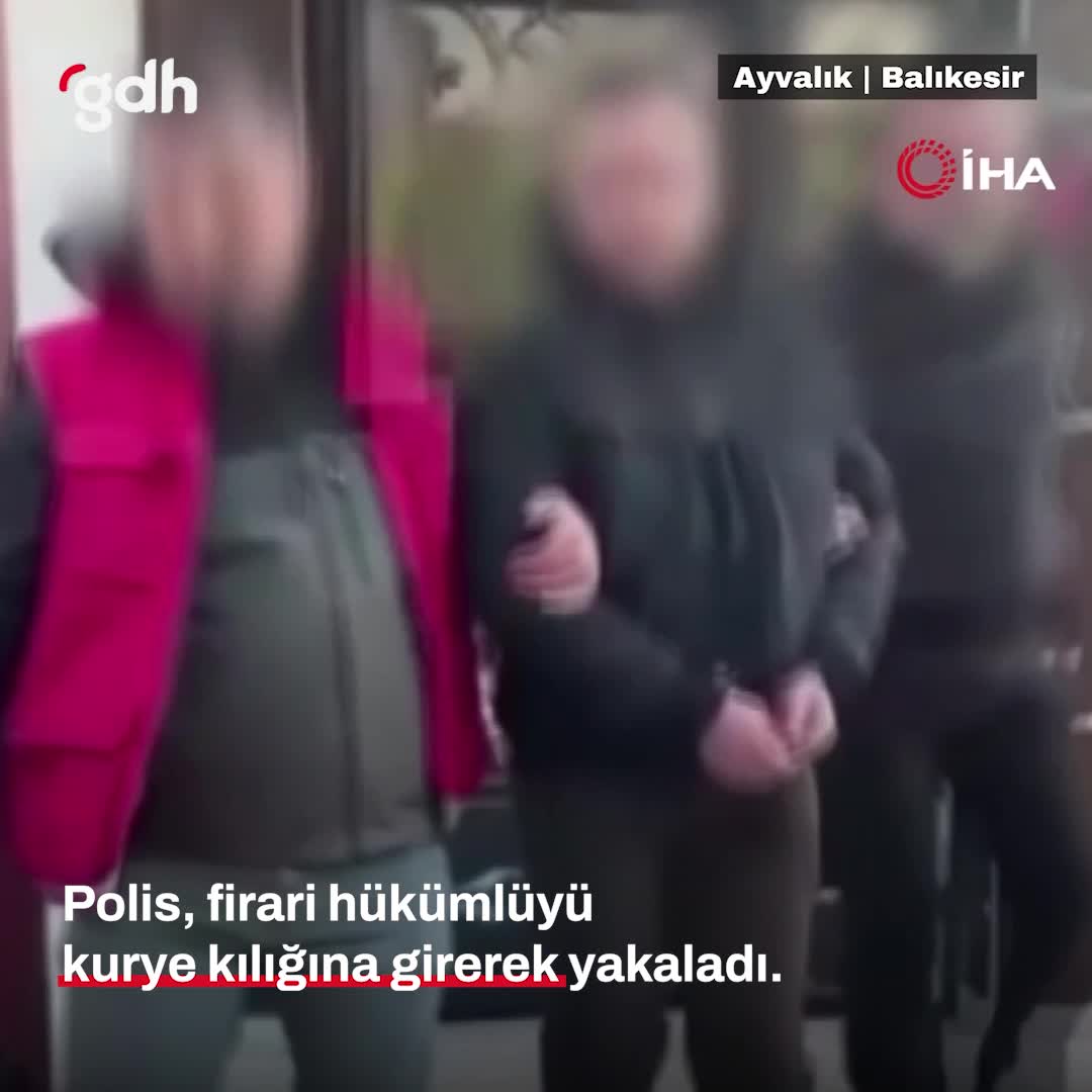 Ayvalık'ta polis, motokurye kılığıyla firariyi yakaladı