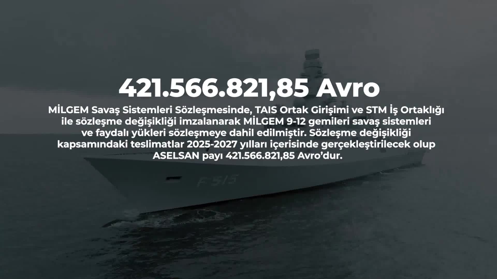ASELSAN'dan MİLGEM'ler için büyük sözleşme değişikliği
