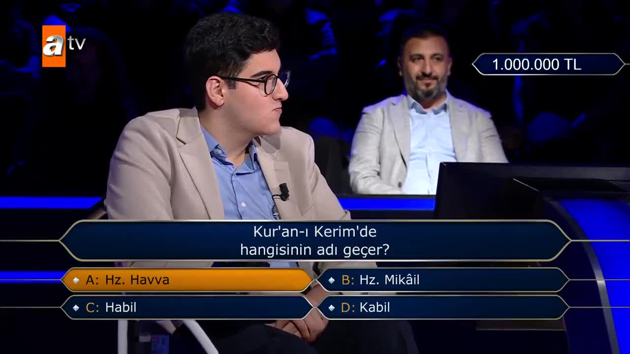 Kim Milyoner Olmak İster'de 1 Milyon TL'lik soru açıldı, yarışmacı 50 bin TL ile ayrıldı
