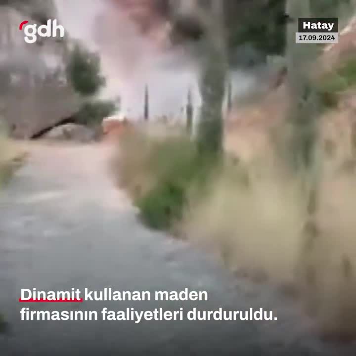 Hatay Valiliği, taş ocağının faaliyetlerini durdurdu