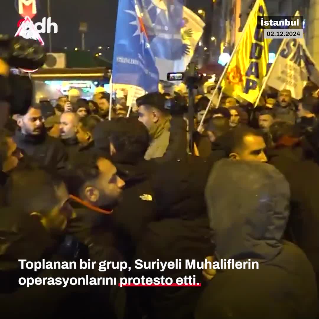 İstanbul'da PKK/YPG lehine slogan atan grup, Suriyeli Muhalifleri protesto etti