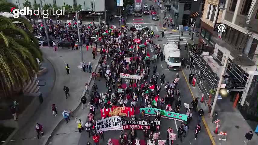 San Francisco'da "Soykırımı durdurun" gösterisi: Ateşkes çağrısı