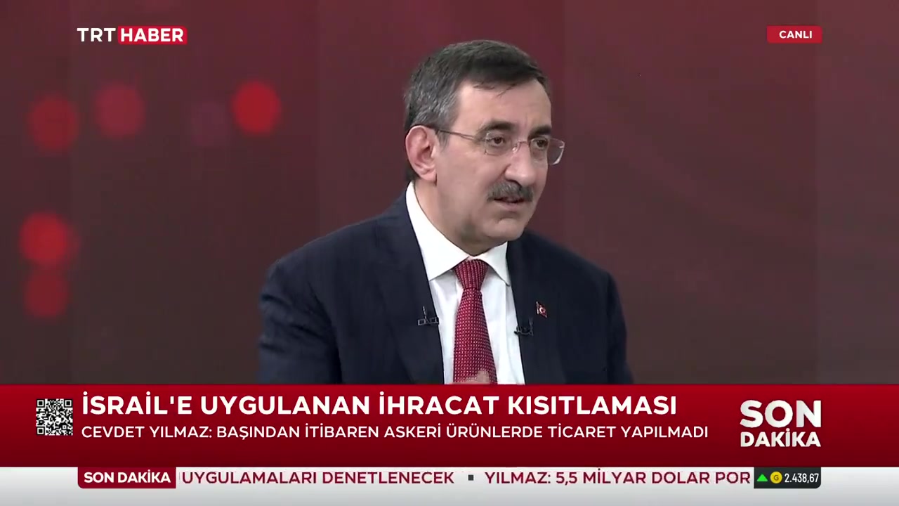 Cevdet Yılmaz: Türkiye, İsrail'e ihracat kısıtlaması getirdi