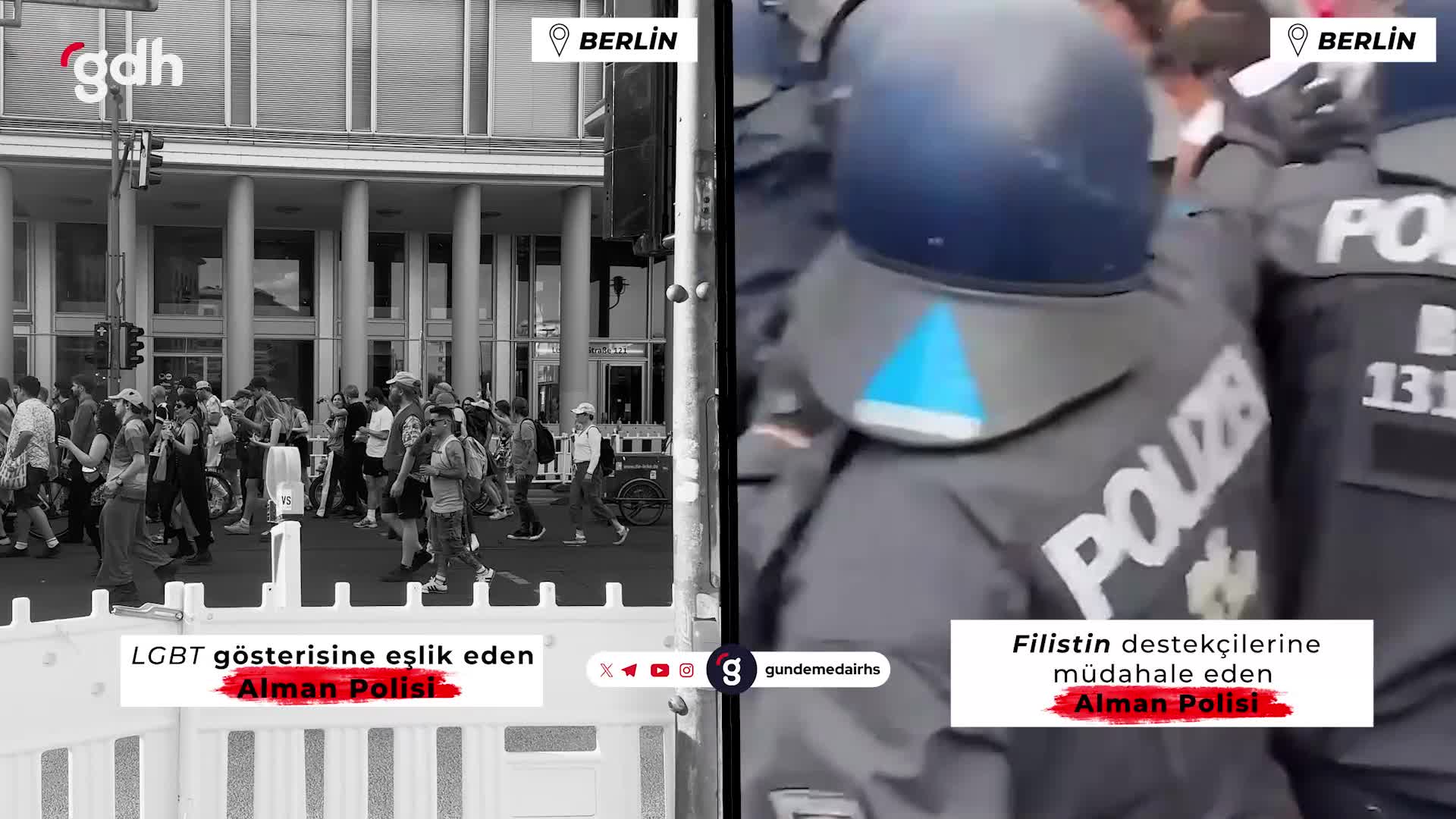 Berlin'deki polis, LGBT ve Filistin protestolarında çifte standart sergiliyor
