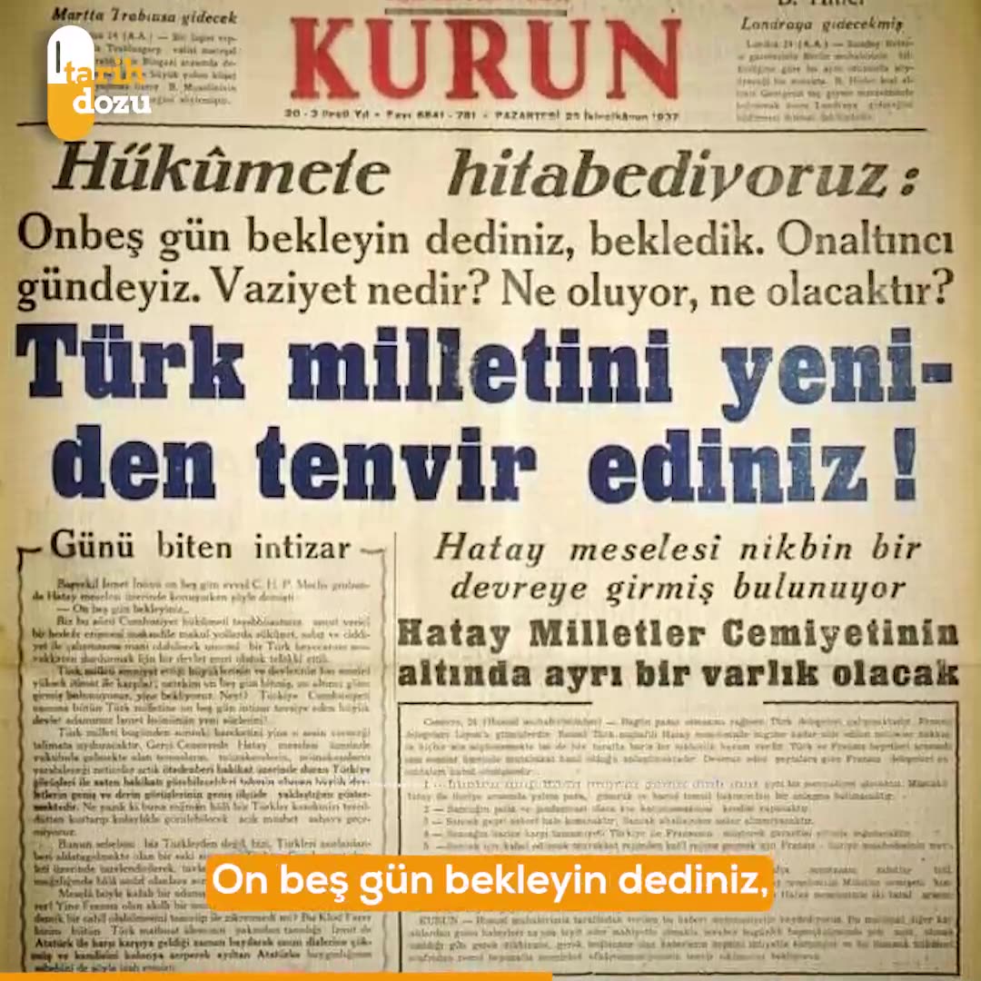 Atatürk'ün 1937'de İnönü Hükümeti'ni eleştirdiği yazılar