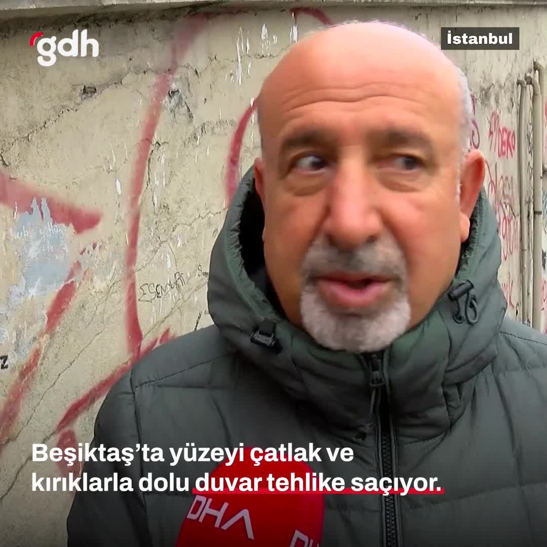 Beşiktaş’ta çatlak duvar tehlike yaratıyor, CHP’ye tepki var