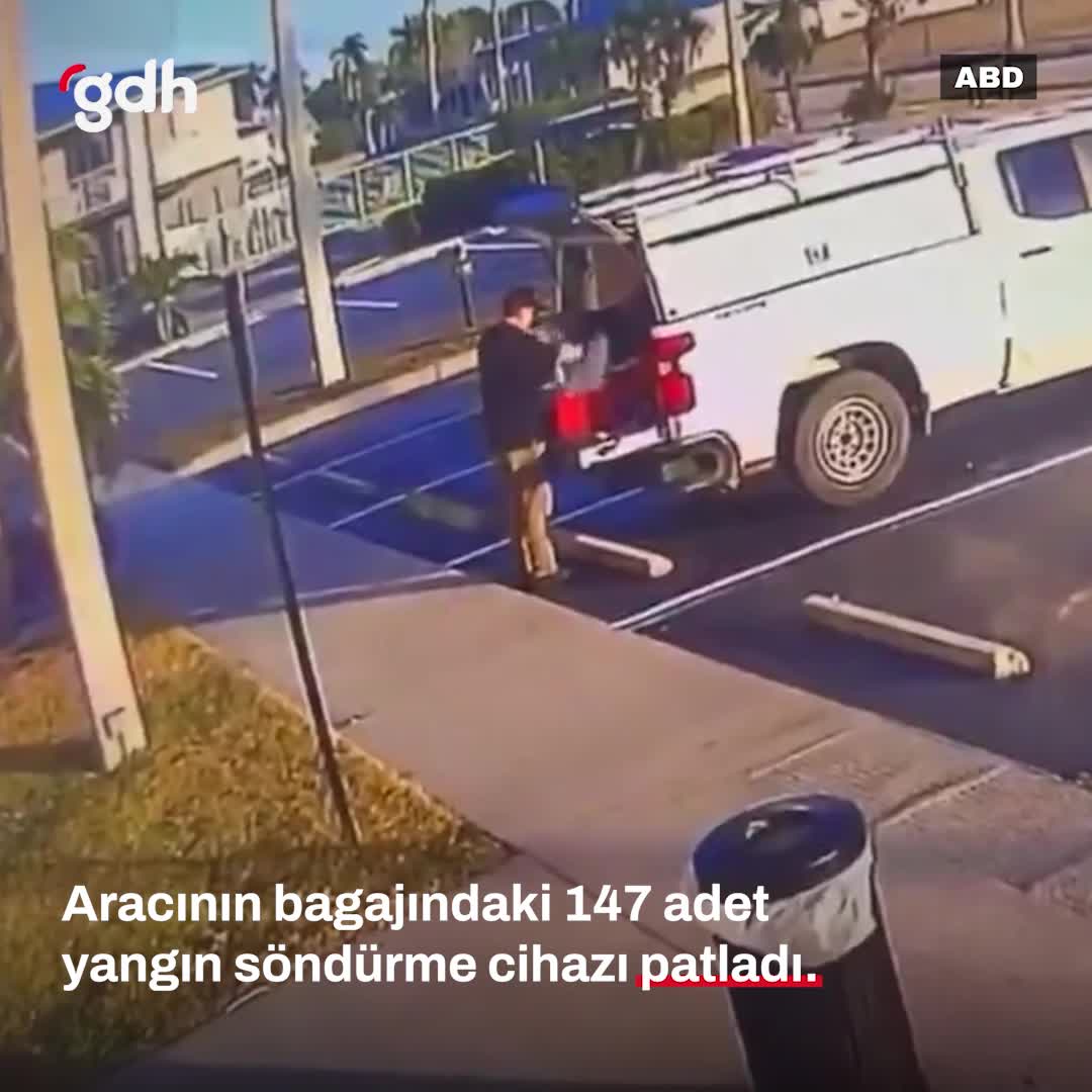 ABD'de adamın kamyonunda 147 yangın söndürücü patladı