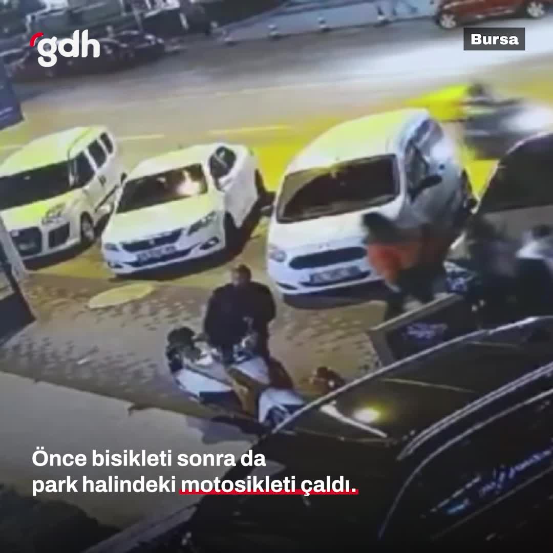 Bursa'da bisiklet çalan şahıs, motosiklet de çaldı!