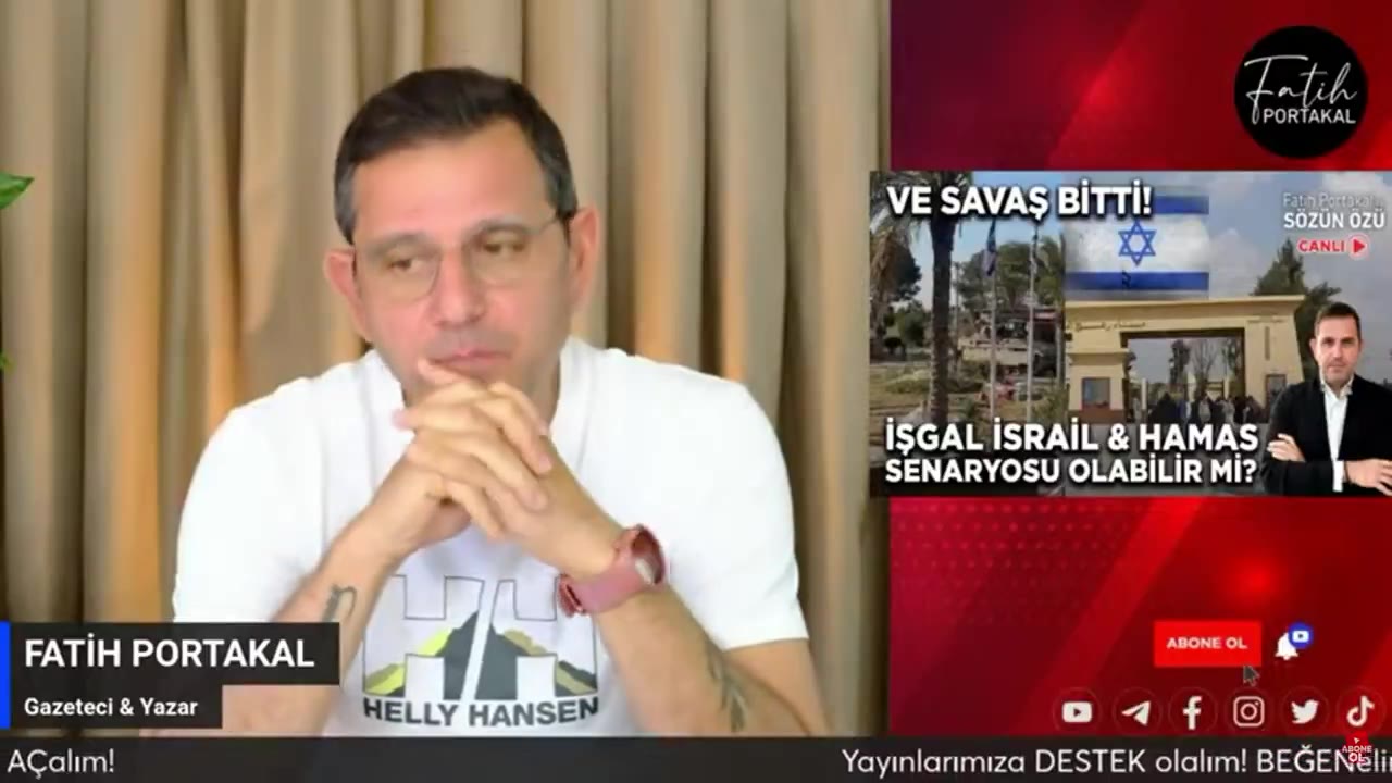 Fatih Portakal: İsrail-Filistin Savaşı Bir Senaryo, Hamas İhanetçi