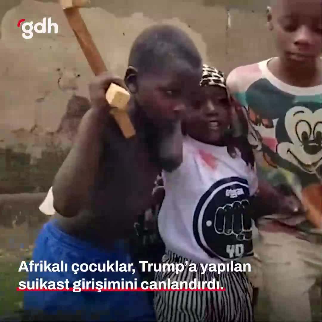Afrikalı çocuklar, Trump’a suikast girişimini canlandırdı