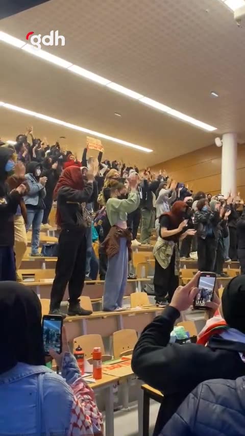 Paris 1 Pantheon-Sorbonne'da Gazze için "soykırım durmalı" eylemi