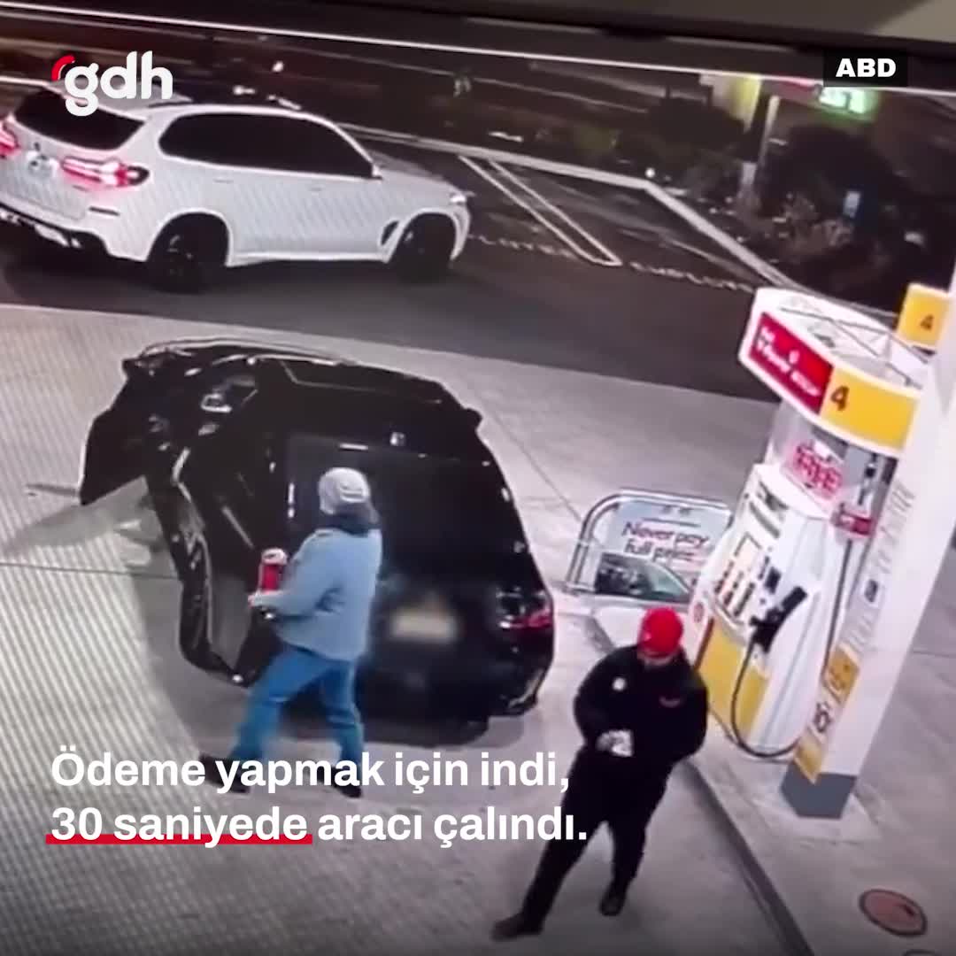 Hırsız, sürücünün 30 saniyede aracı çaldı!