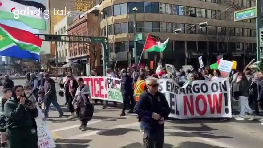 Edmonton'da Gazze katliamına karşı silah ambargosu gösterisi