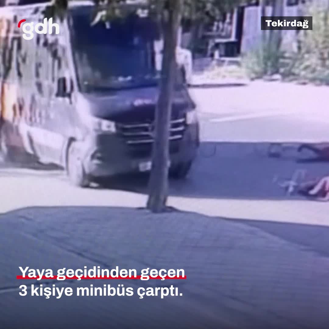 Tekirdağ’da minibüs yaya geçidindeki 3 kişiye çarptı