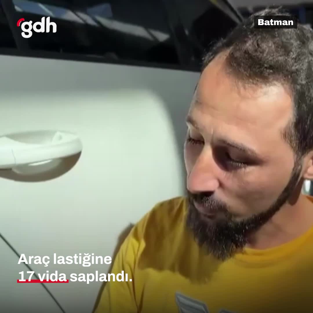 Batman'dan Diyarbakır'a giden aracın lastiğine 17 vida saplandı