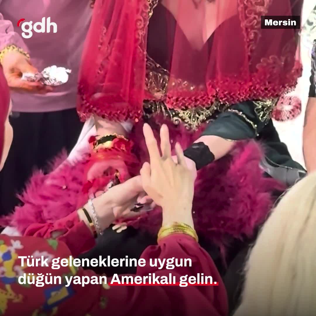 Amerikalı gelin Mersin'de Türk düğünüyle çiftetelli oynadı