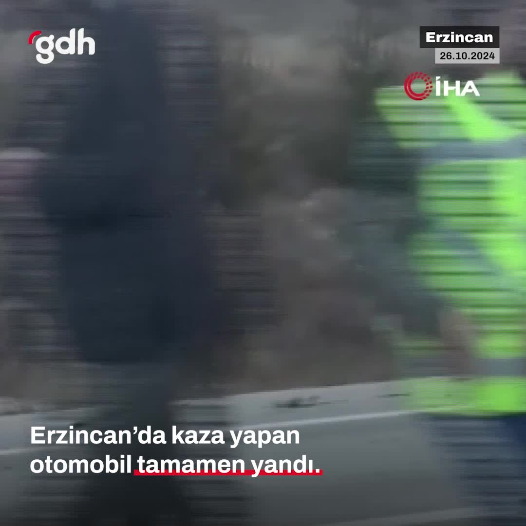 Erzincan'da otomobil kazasında 5 kişi öldü, araç yandı