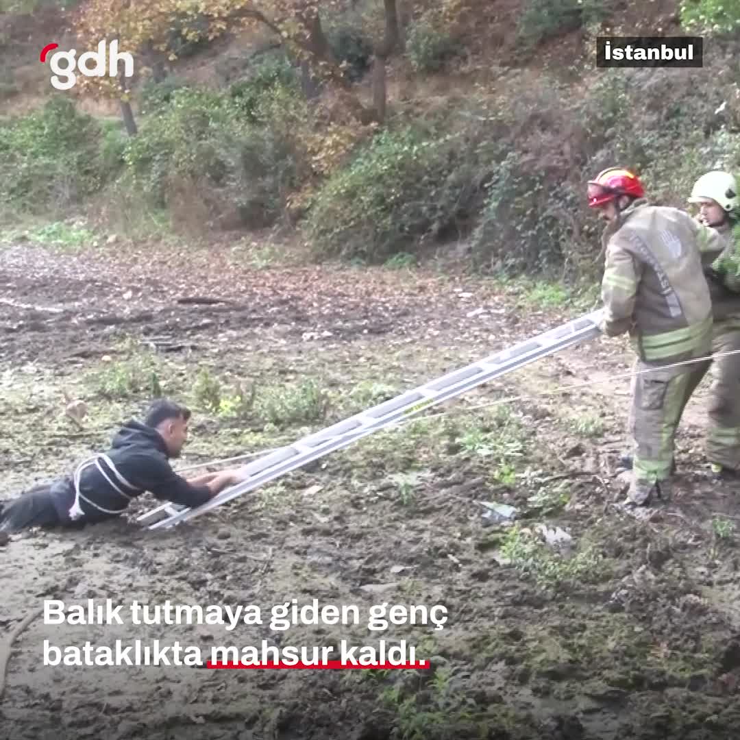 Sancaktepe'de bataklığa saplanan gencin kurtuluş hikayesi