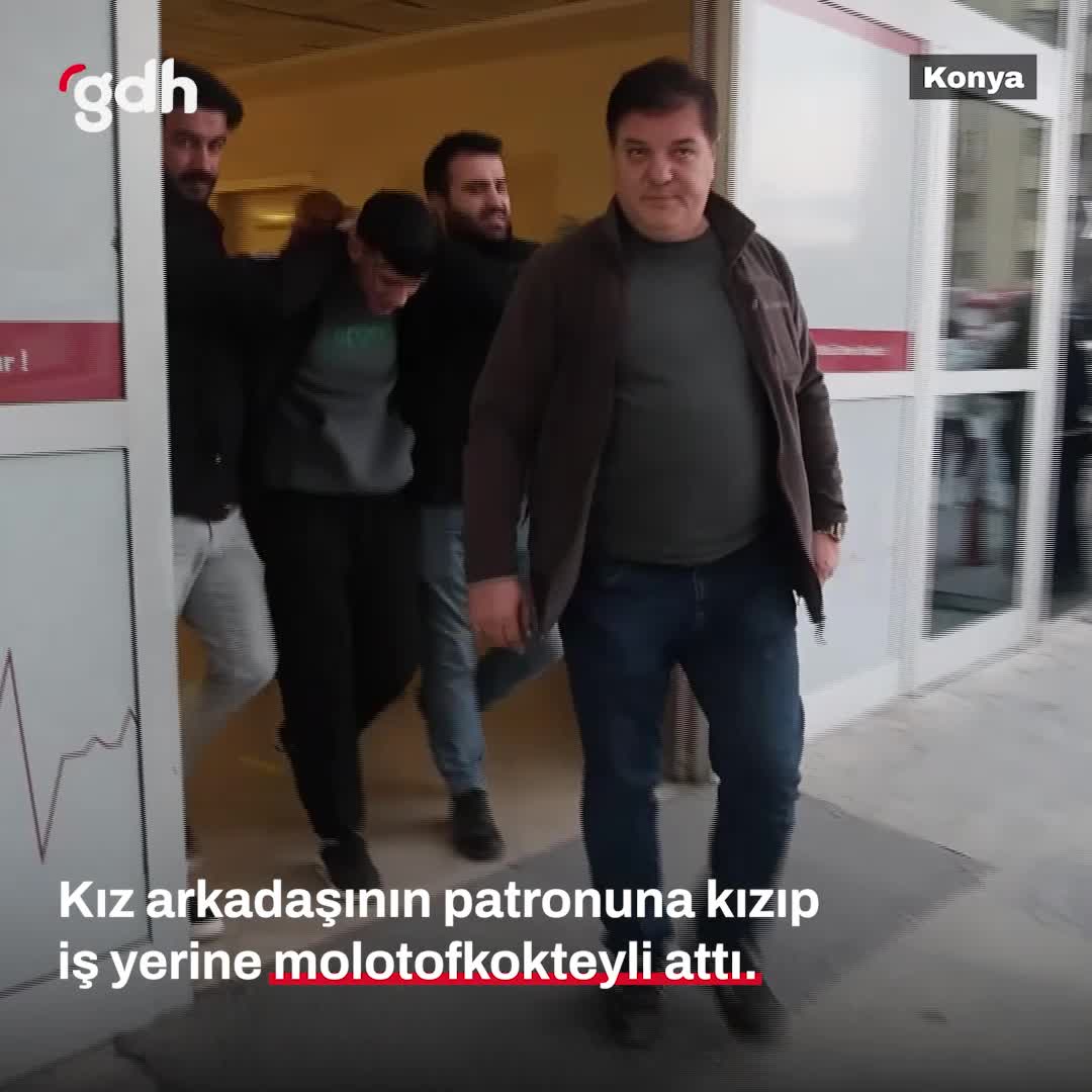 Konya'da alkol alan şahıs, kız arkadaşının patronuna molotof attı
