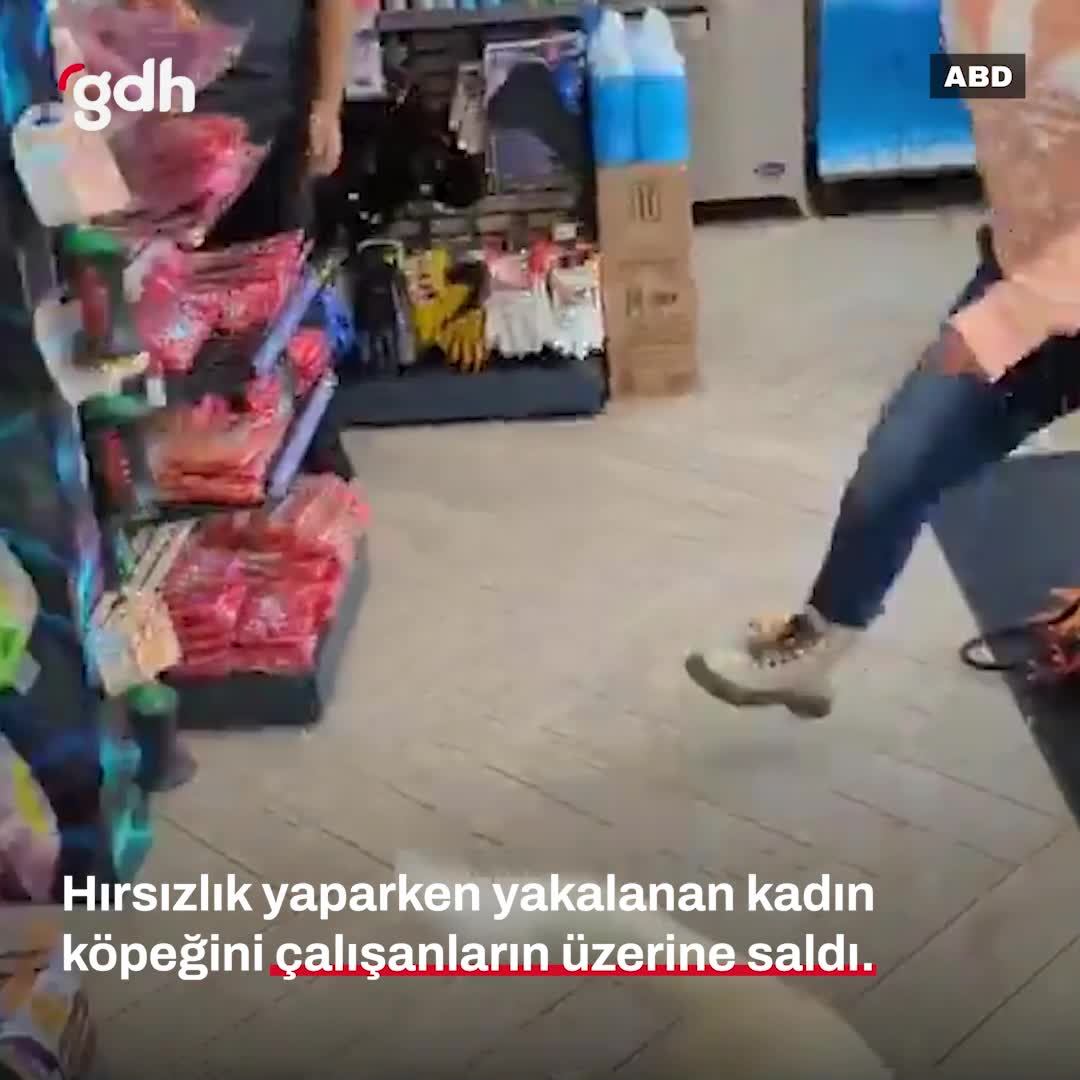 Hırsızlıkta yakalanan kadın, köpeğini saldırması için saldı
