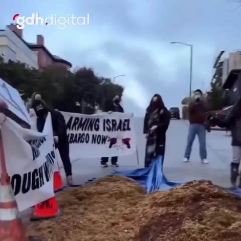 Pelosi'nin evine gübre dökerek Gazze katliamını protesto ettiler