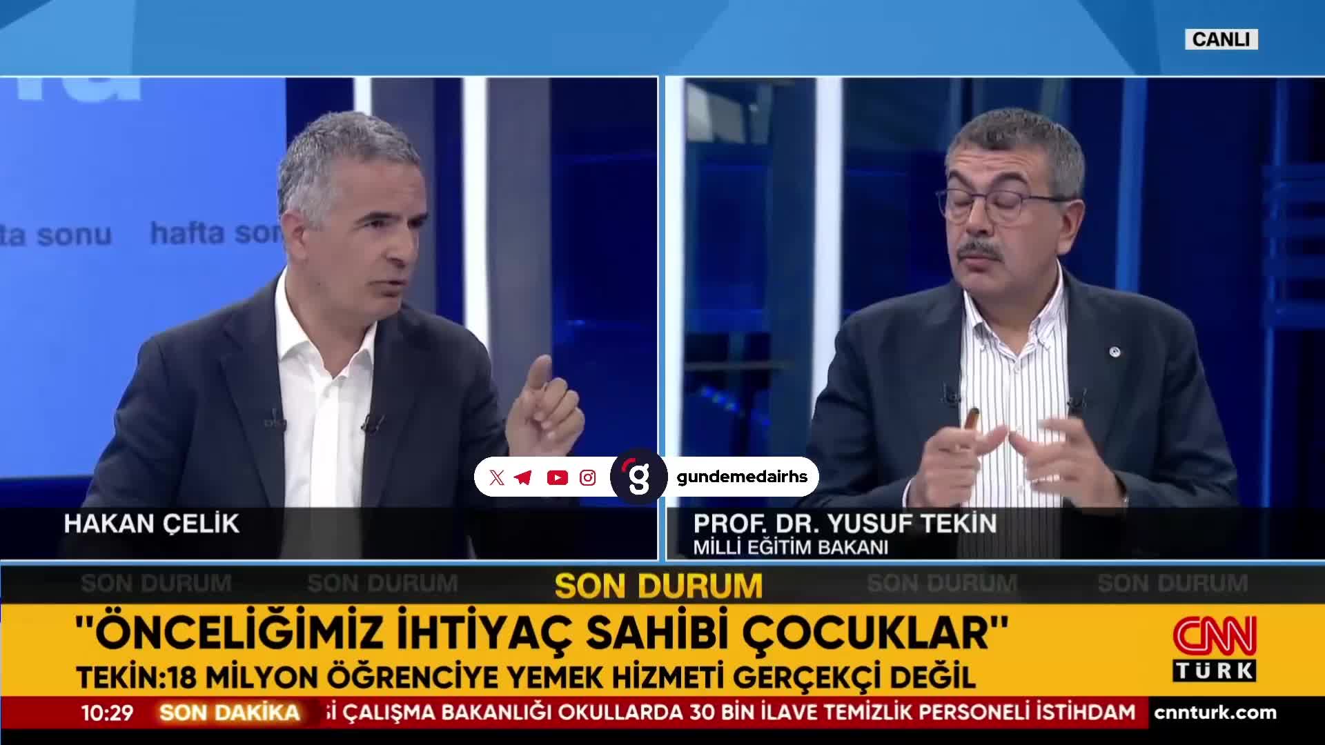 Yusuf Tekin: Önceliğimiz ihtiyaç sahibi çocuklar, bedava yemek mantıklı değil