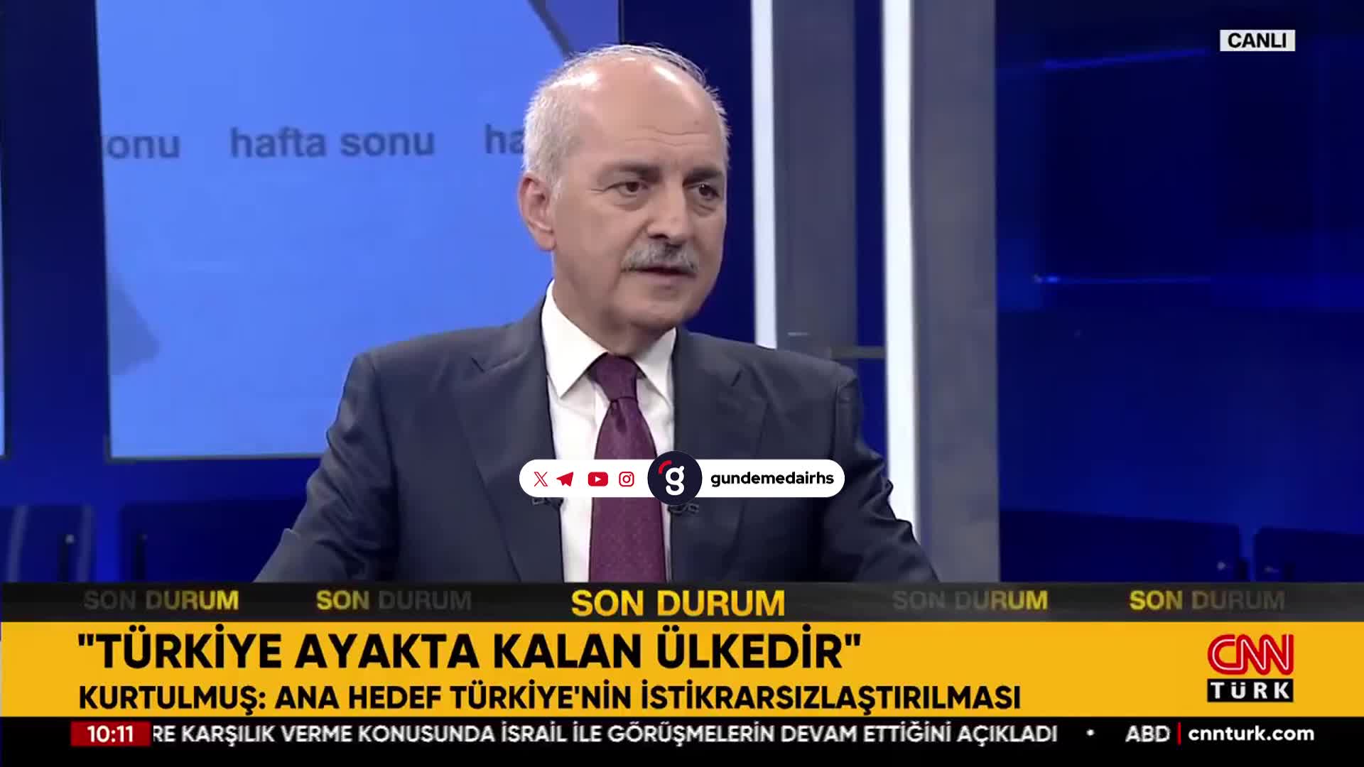 TBMM Başkanı Kurtulmuş: 8 Ekim'de İsrail konusunu gündeme alacak