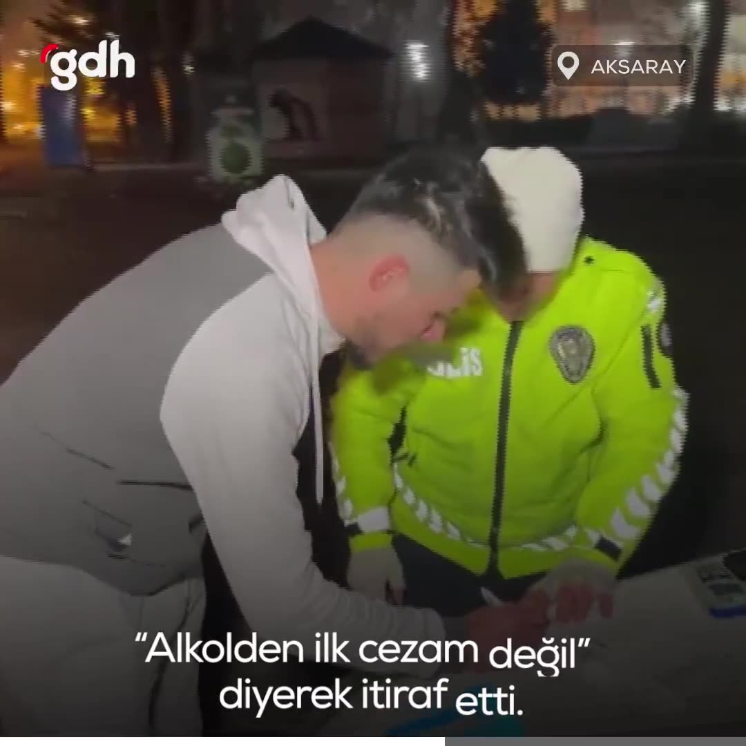 Aksaray'da alkollü araç kullanan genç sürücü dikkat çekti