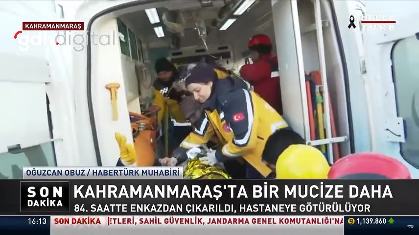 Kahramanmaraş'ta 84 saat sonra kadın enkazdan kurtarıldı