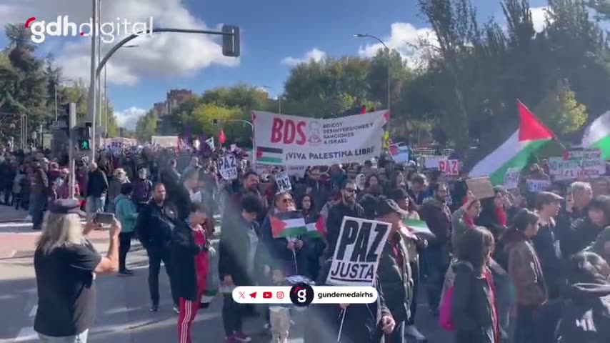 Madrid'de binlerce İspanyol, İsrail'in Gazze katliamını protesto etti