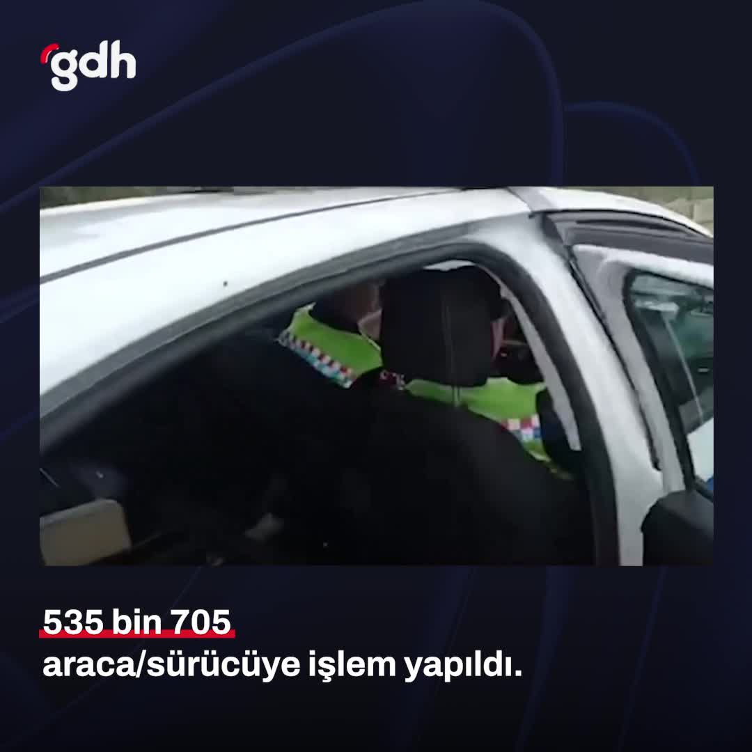 Trafik denetimlerinde 535 bin 705 araç ve sürücüye işlem yapıldı