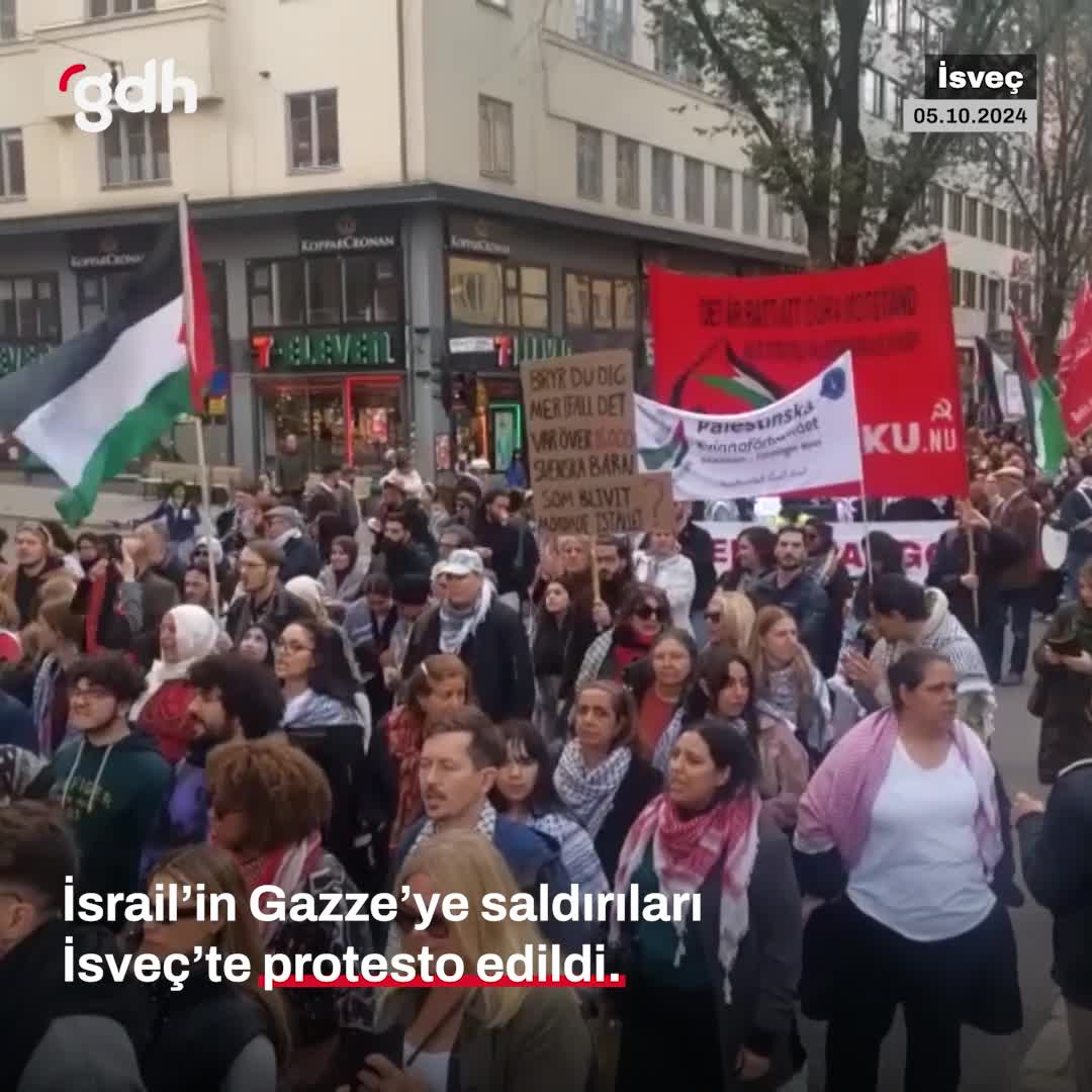 Stockholm'de İsrail saldırılarına karşı protesto düzenlendi