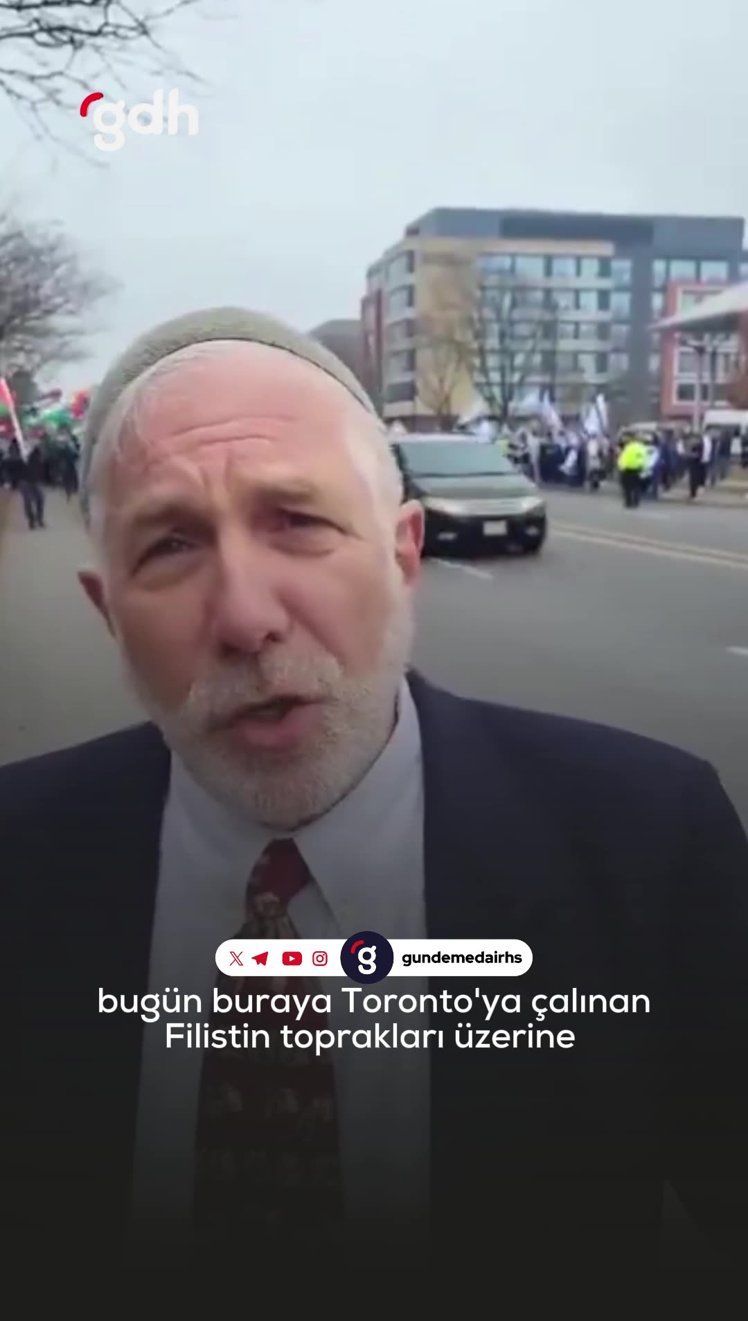Toronto'da siyonizm karşıtı haham, çalınan toprakları protesto etti