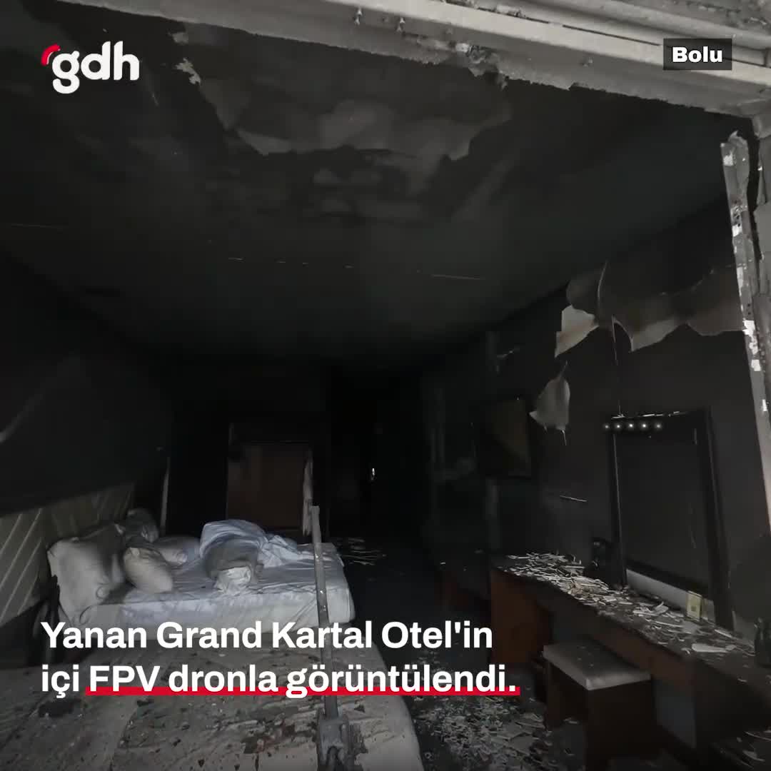 Grand Kartal Otel yangını FPV dronla görüntülendi