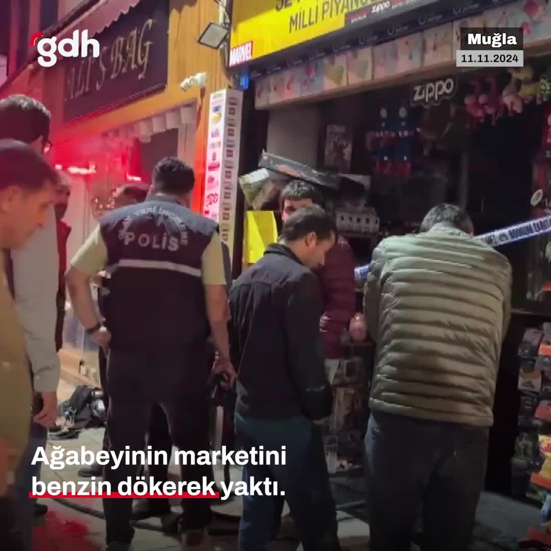 Bodrum'da ağabeyinin marketini yakan şahıs, 5 kişiyi yaraladı