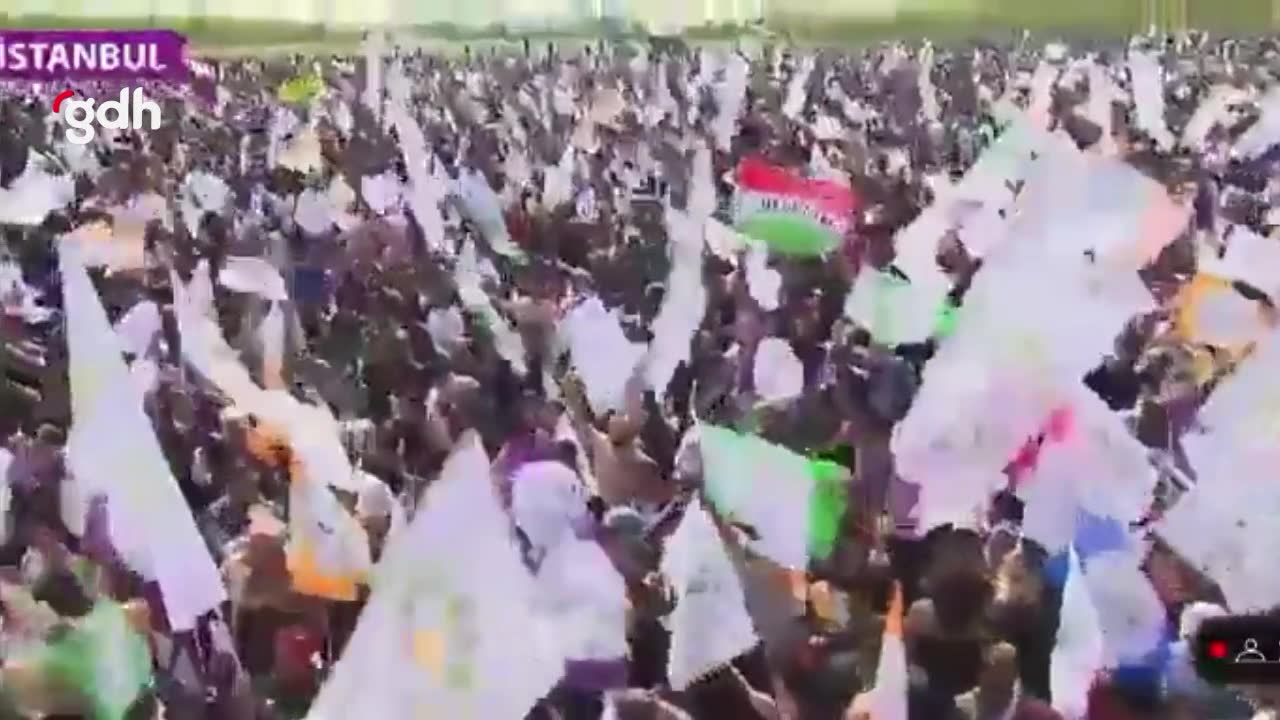 Yeşil Sol Parti Mitinginde Türk Bayrakları İndirildi